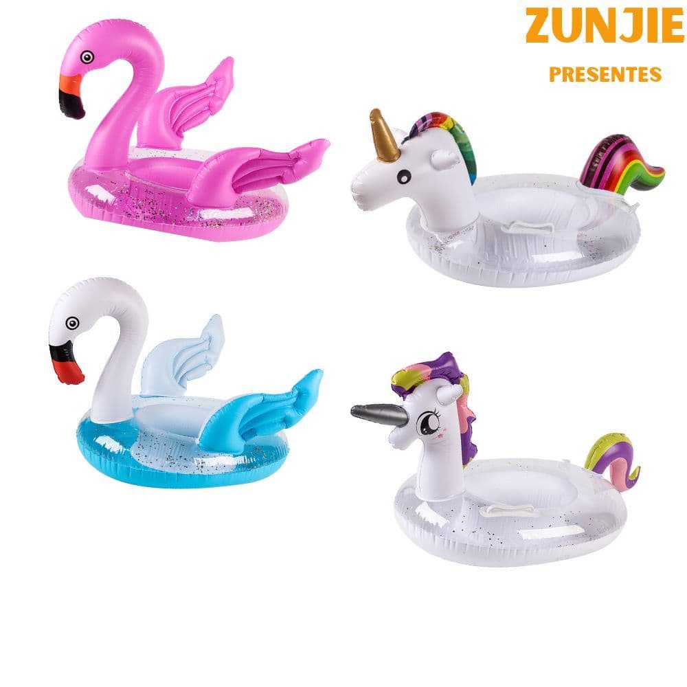 Boia Flamingo/Cisne/Unicórnio C/ Glitter Praia Piscina