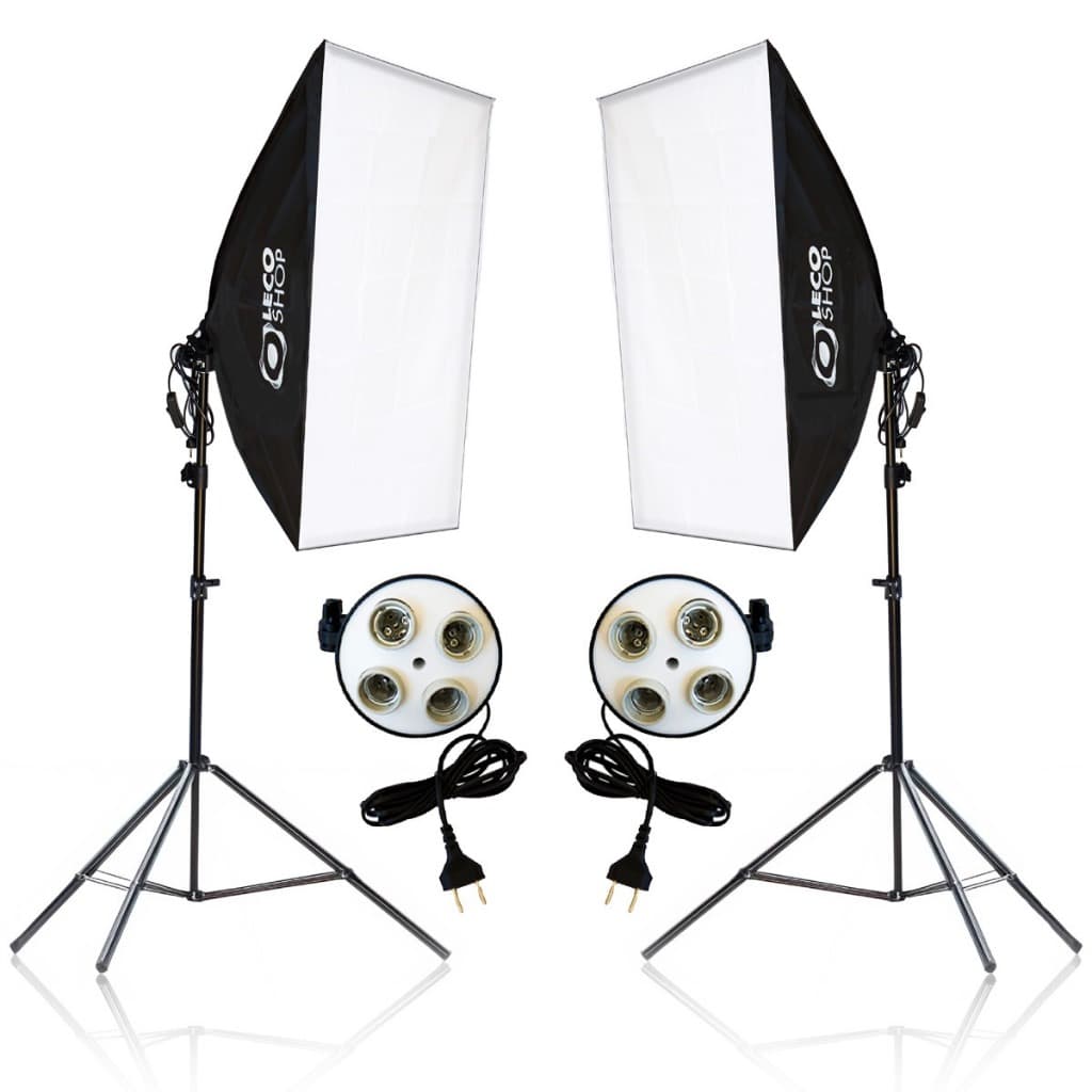 Kit 2 Softbox Quadruplo 50 X 70 + 2 Tripés 2m Estúdio Vídeo