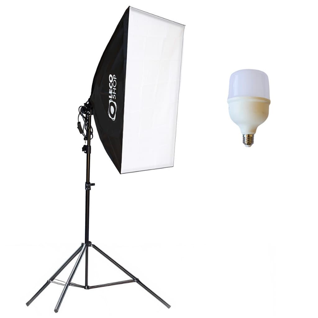 Kit Soft Box 50 X 70 Com Lâmpada Led para Estudio, Luz Continua