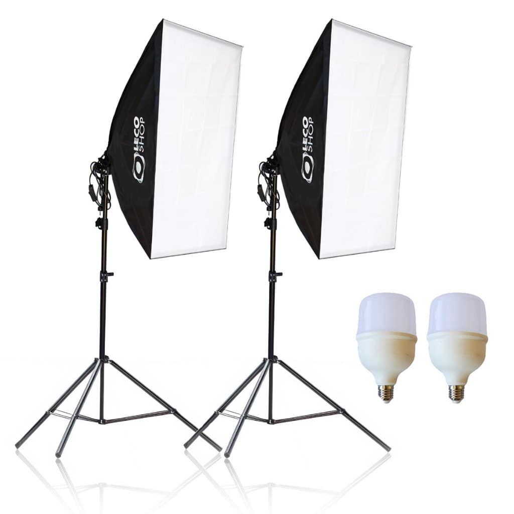 Kit 2 Soft Box 50 X 70 Com Lampadas Led para Estudio, Luz Continua