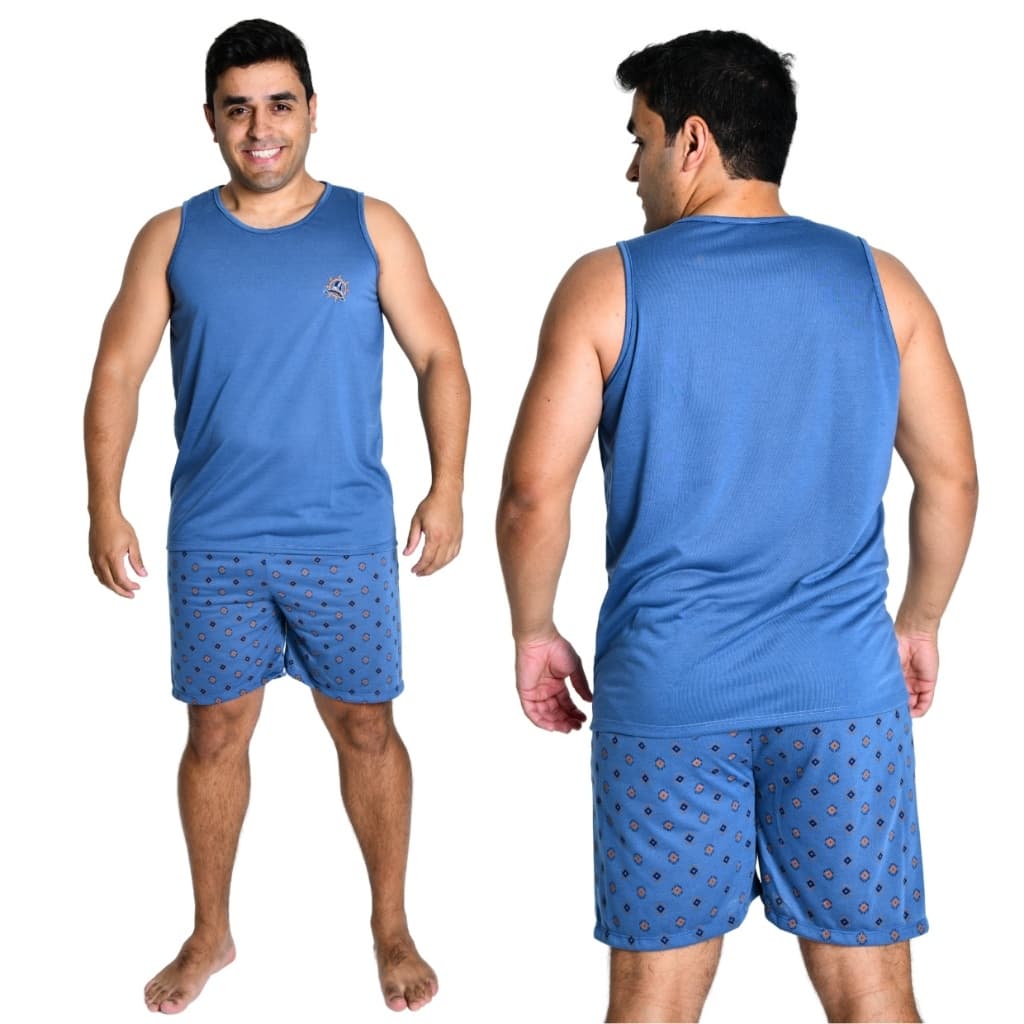 Pijama Masculino Camiseta Regata e Short Verão Conforto e Estilo