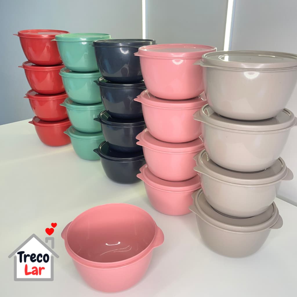 Kit 8 Potes Bowl Redondos de 1 litro - ideal para pequenas porções - Marmita - Freezer e Micro-ondas