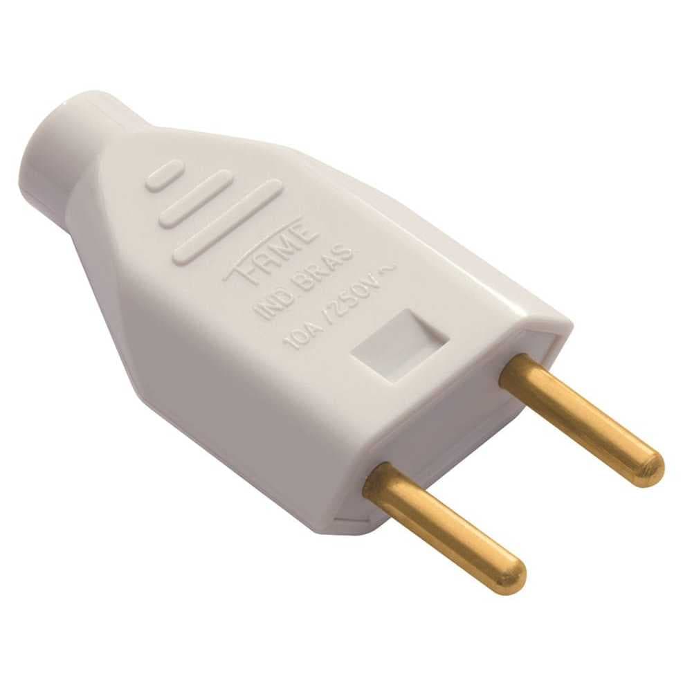 PLUGUE 2P - JUNÇÃO MACHO - 10A/250V~ - CINZA - SOBREPOR