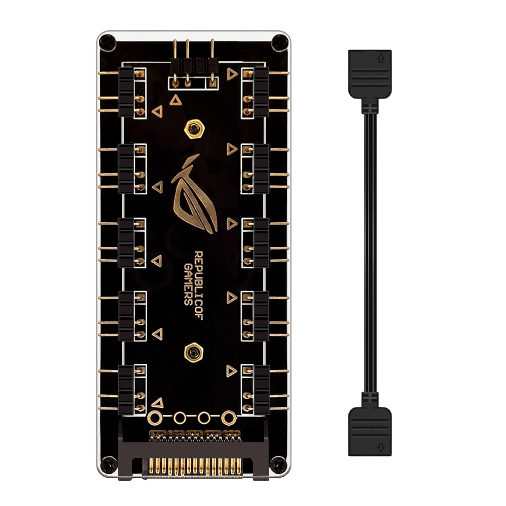 Hub Para Led Argb 5V 3 Pinos 10 Portas Controle Por Software Placa-mãe Aura Sync Alimentação Sata