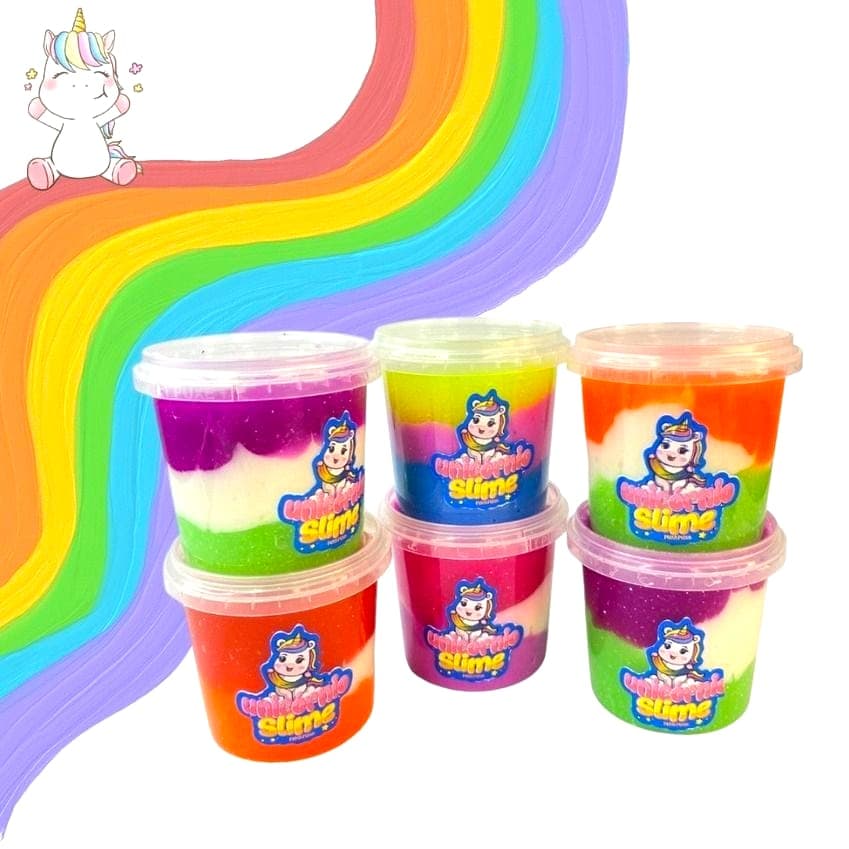 KIT COM 2 SLIME DE UNICORNIO -CORES SORTIDAS-180GRS