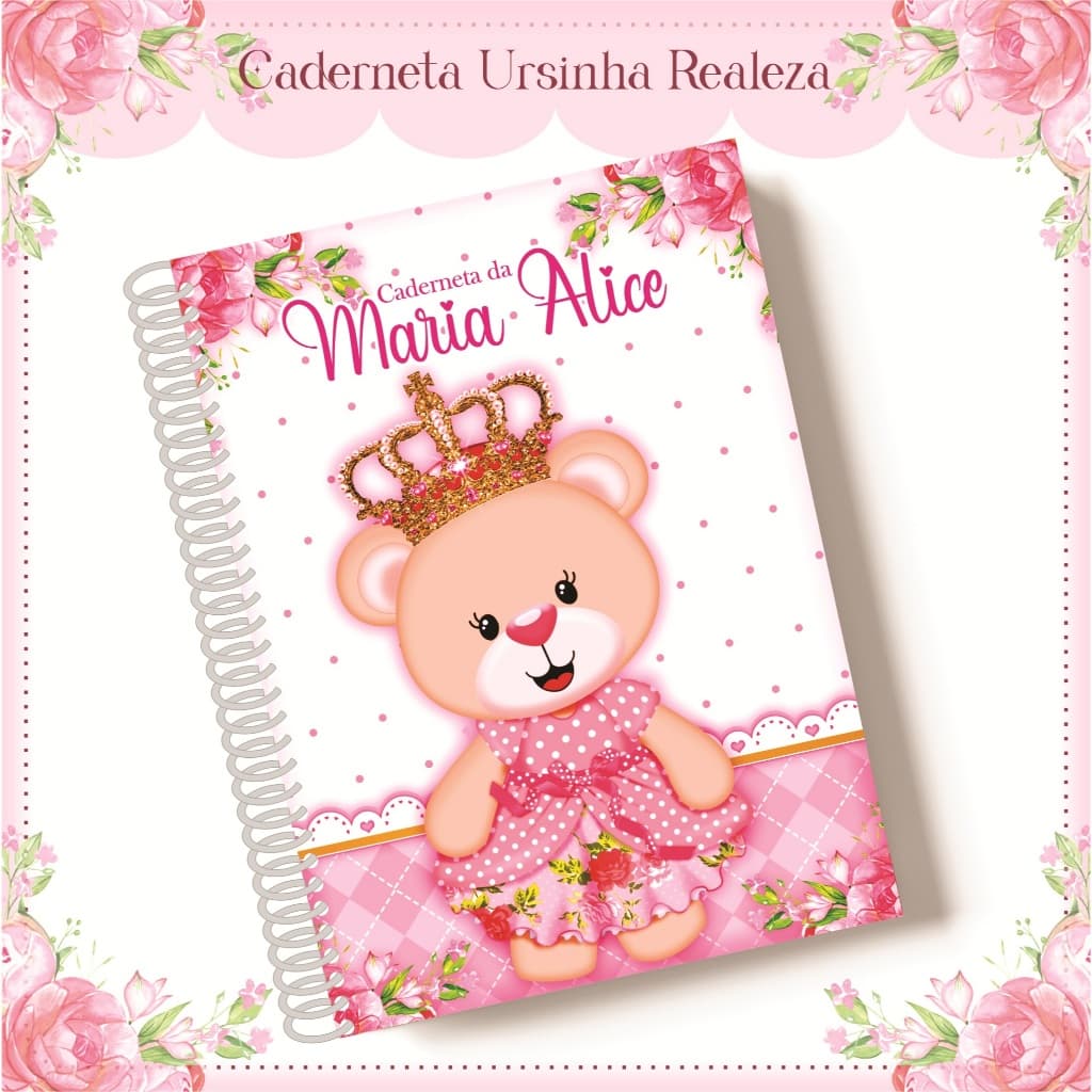caderneta de vacinação ursinha princesa realeza ursa princesa menina