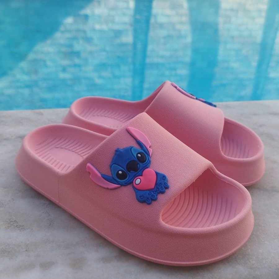 Papete Feminina Nuvem Chinelo Infantil  Stitch  Confortável Infantil
