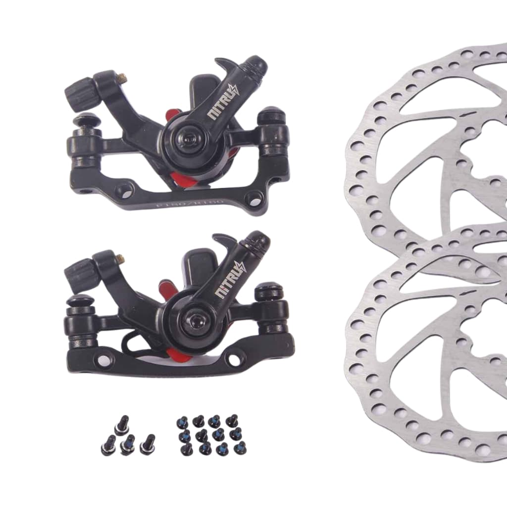 Kit Freio a Disco Bike Bicicleta Pinças Dianteira e Traseira + Rotor Nitrus 160mm