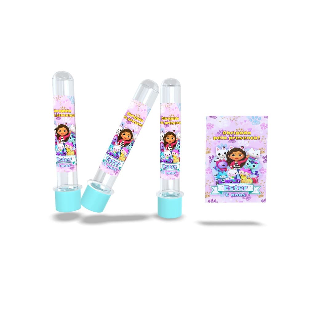 20 tubetes A Casa Mágica da Gabby personalizado para festas / chá de bebê / aniversario tubets tubo