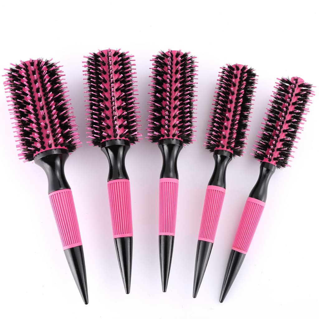 KIT 5 pcs Escovas de cabelo profissional Cerdas de javali e nylon salon barbeiro profissional