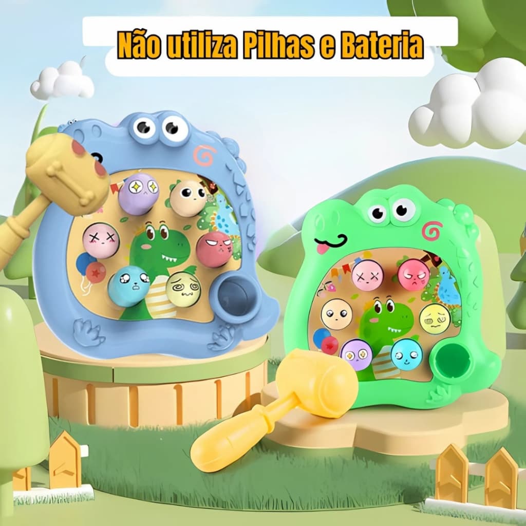 Brinquedo Bate Martelo Educativo Criança Dinossauro Didático Não Usa Pilha Bateria
