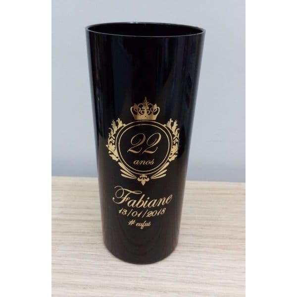 50 UNIDADE LONG DRINK PERSONALIZADO - ARTE BRANCA OU DOURADA