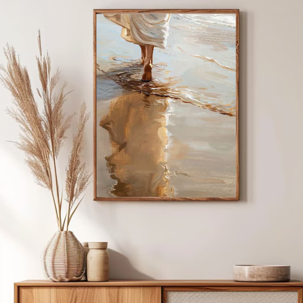 Quadro Decorativo Minimalista Cristao Quadro Para Sala, Escritorio e Quarto - Passos de Jesus No1