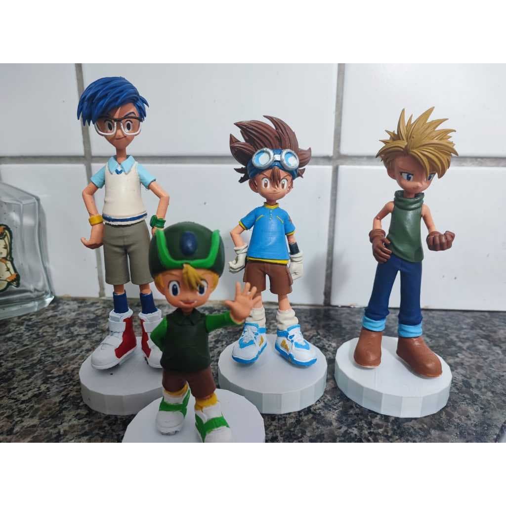 digimon / digiescolhidos - sora,piomon,joe,gomamon,tk,patamon,kari,tailmon,mimi,palmon,izzy,tentomon  - impressão 3d