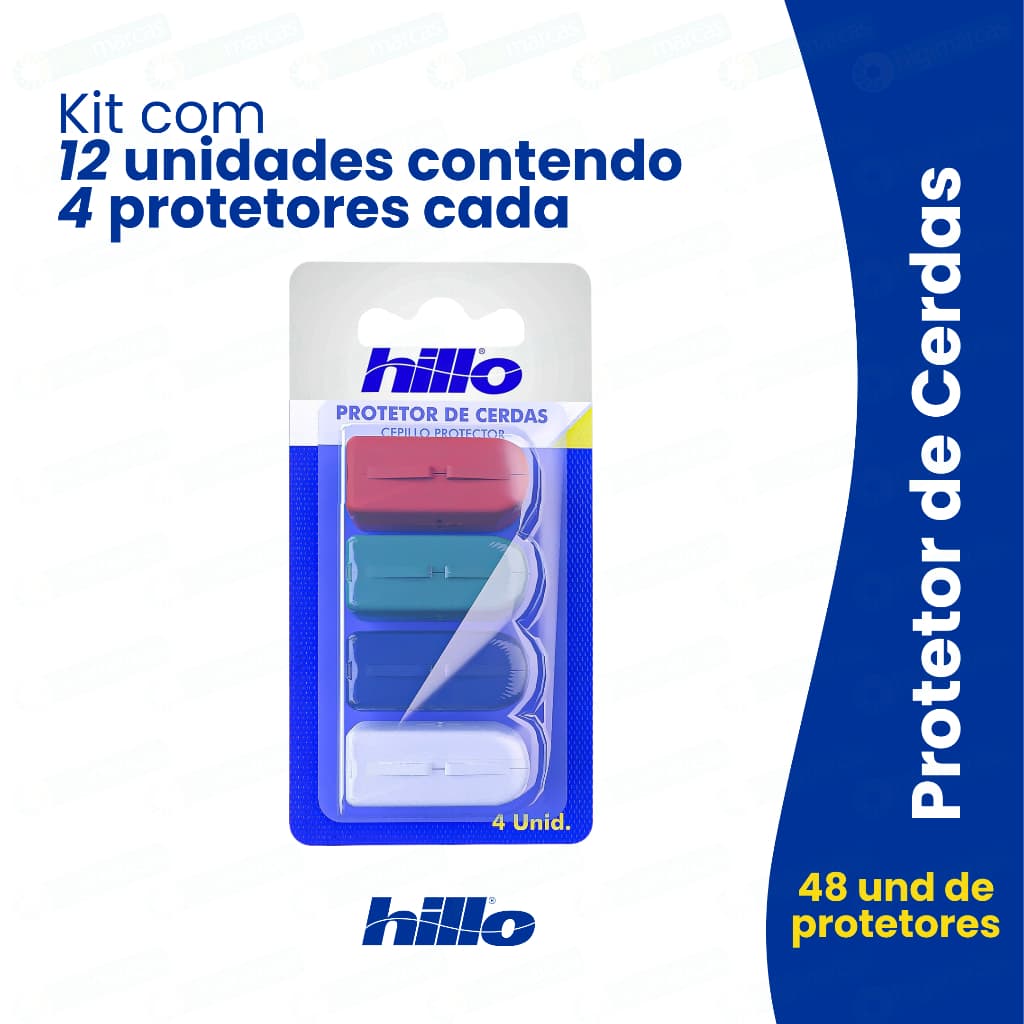 Kit 12 Capa Protetor para Escovas de Dente HILLO - 48 protetores de cerdas no total Brinde
