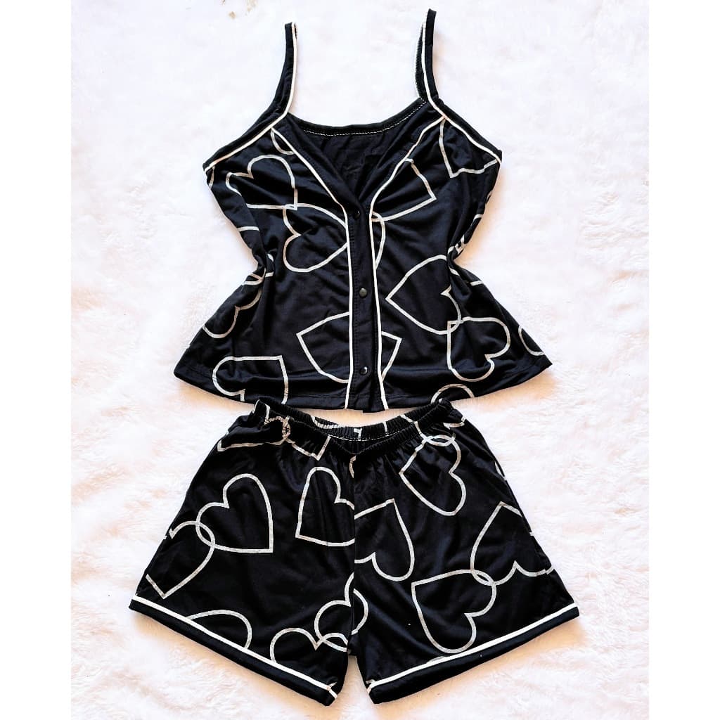 Pijama Americano Feminino Alça e Botões Verão Short Doll  Abertura Frontal Amamentação Alcinha Calor
