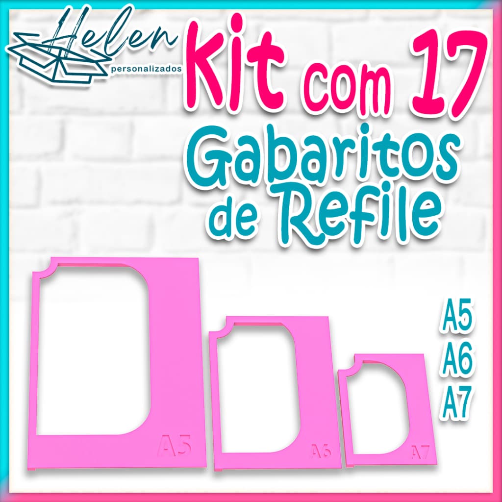 Kit com 17 Gabaritos de Refile Cortes Precisos e Práticos