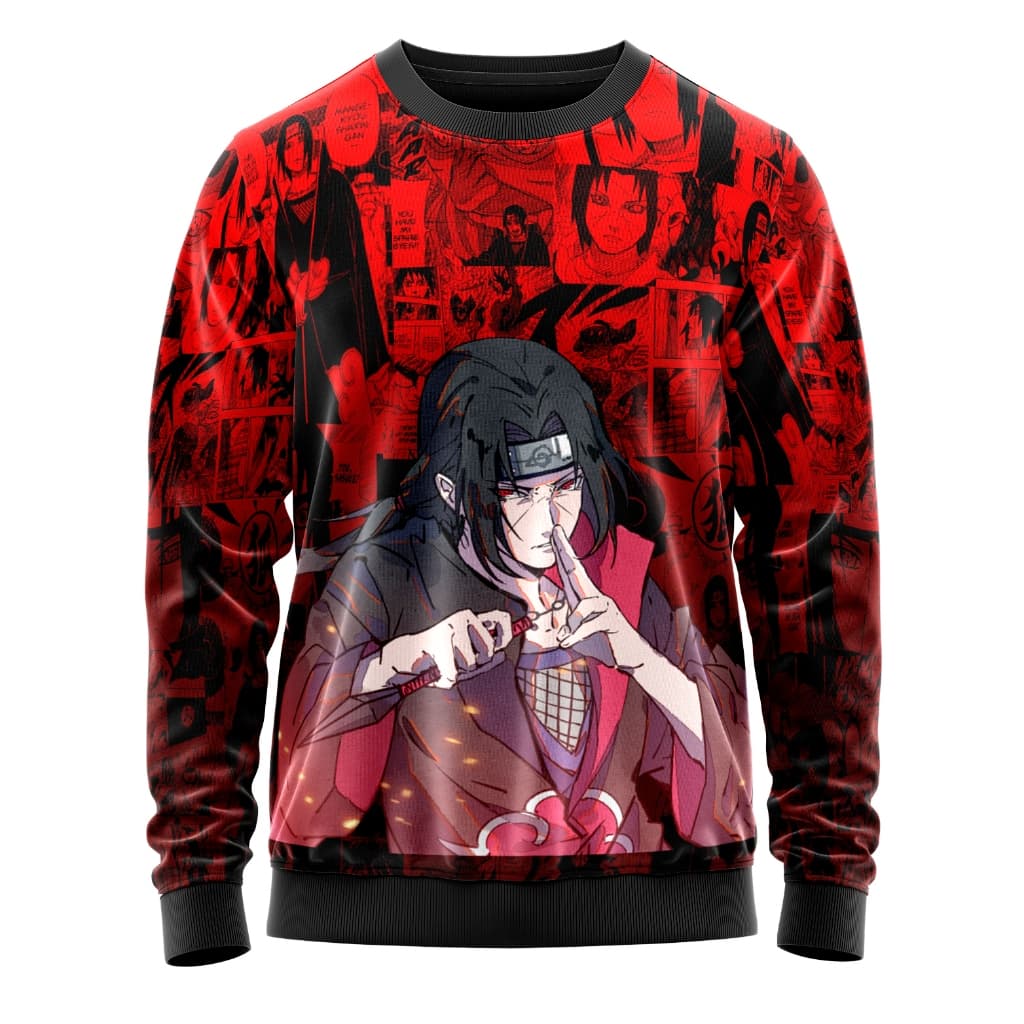 Blusa moletom gola careca adulto Itachi estampa anime novidade nuvens mangá