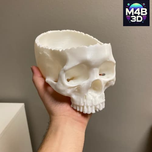 Porta Treco Caveira Realista - Decoração Skull Candy Bowl 3d