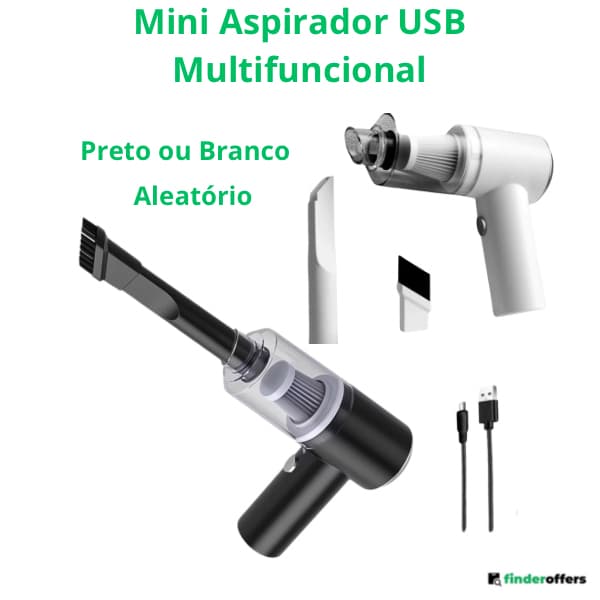 Mini Aspirador USB Multifuncional, Recarregável, Assoprador sem fio, Potente, computador.