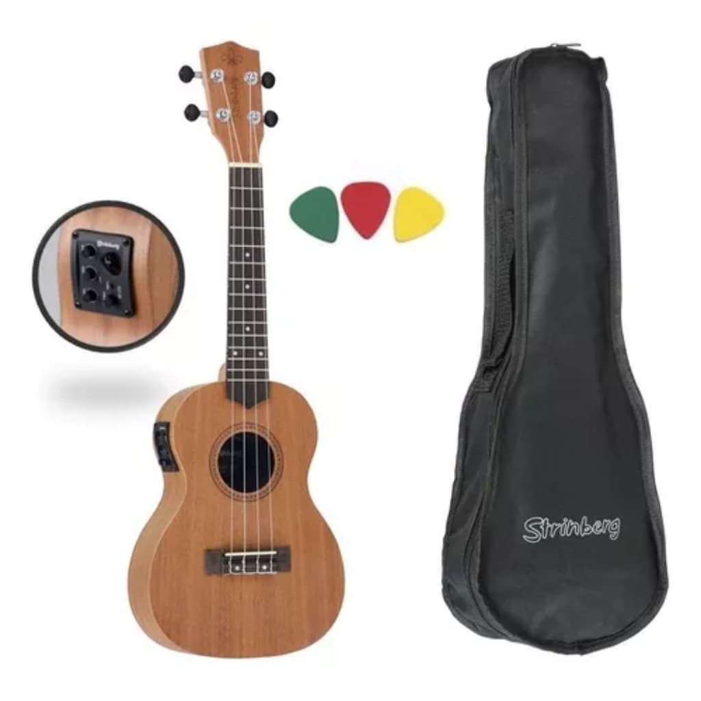 Ukulele Concert Strinberg Uk06ce Elétrico Afinador C/ Bag