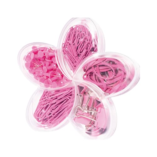 Kit Office 5 em 1 Clips Prendedor Percevejo Flor de Lotus Molin