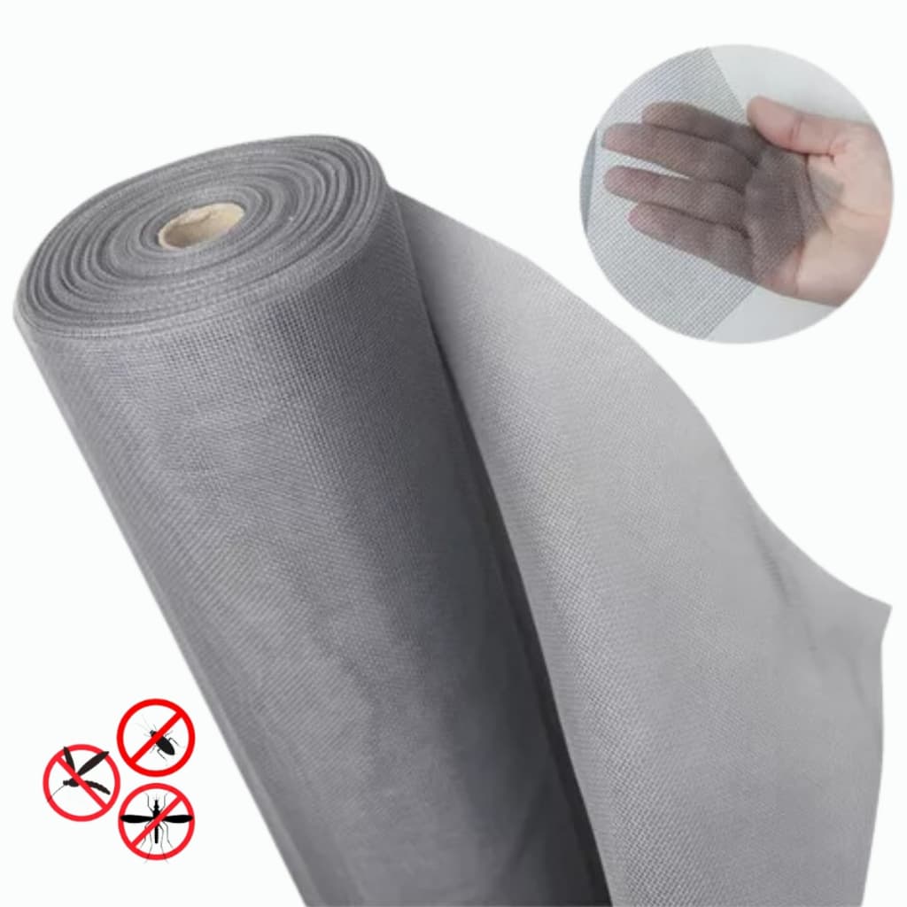 Rolo De Tela Mosquiteira Cinza Polietileno 1,50m X 1,2 Metro