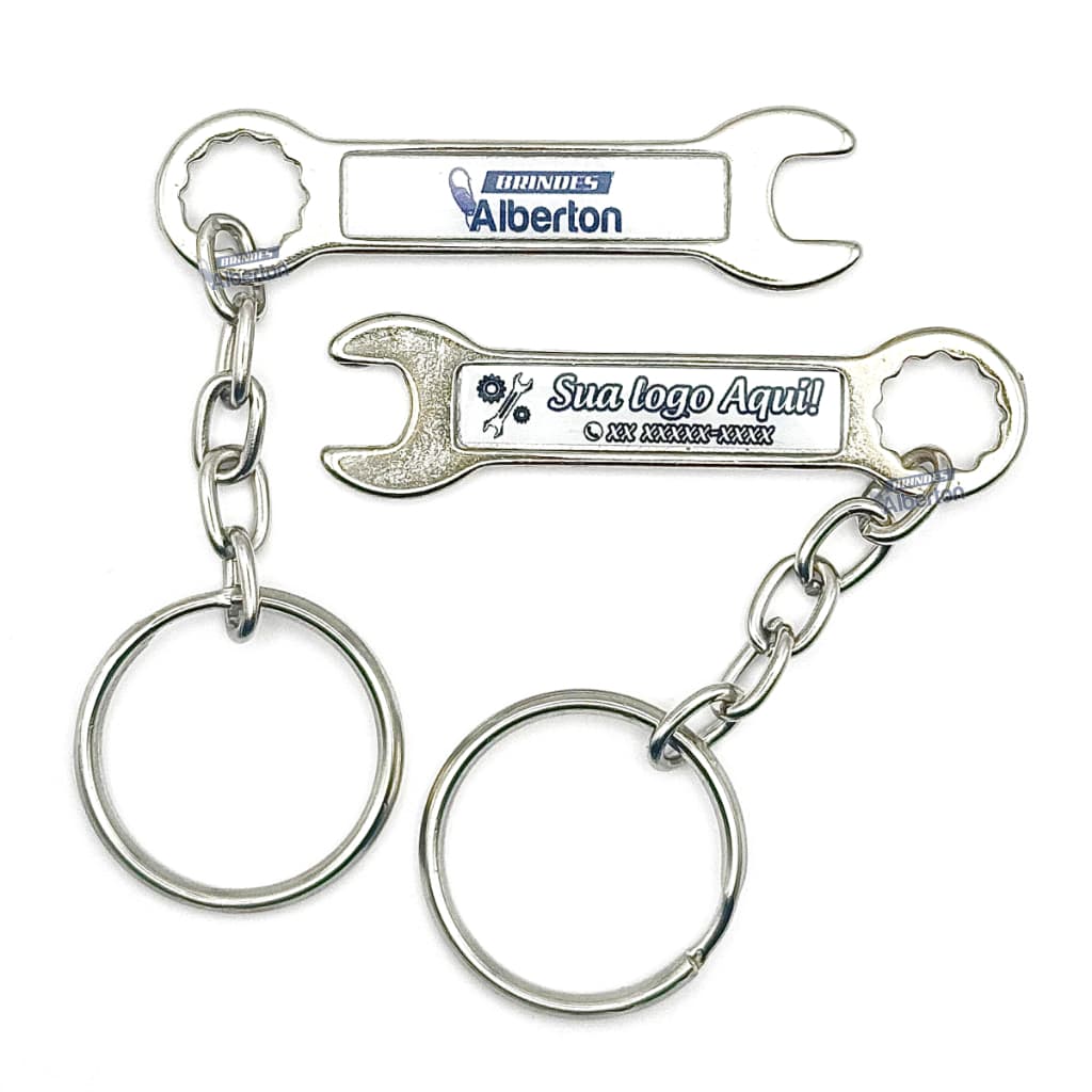 Kit 100 Chaveiros Chave Inglesa Personalizados com sua Logo, Empresas, Brindes