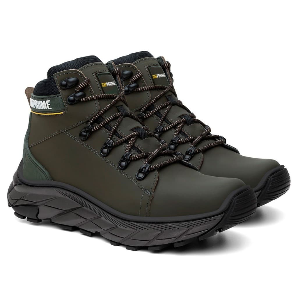 Bota Coturno Adventure Cat CA Segurança Couro Conforto Reforçado Masculina Feminina PVC