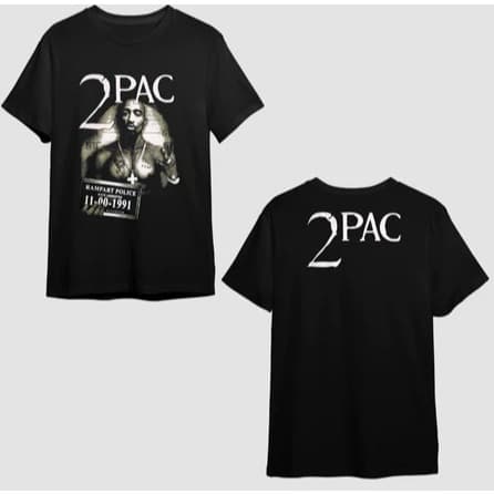 Camiseta Camisa Rapper Tupac 2 Pac Hip Hop Estampa Frente e Costas Unissex