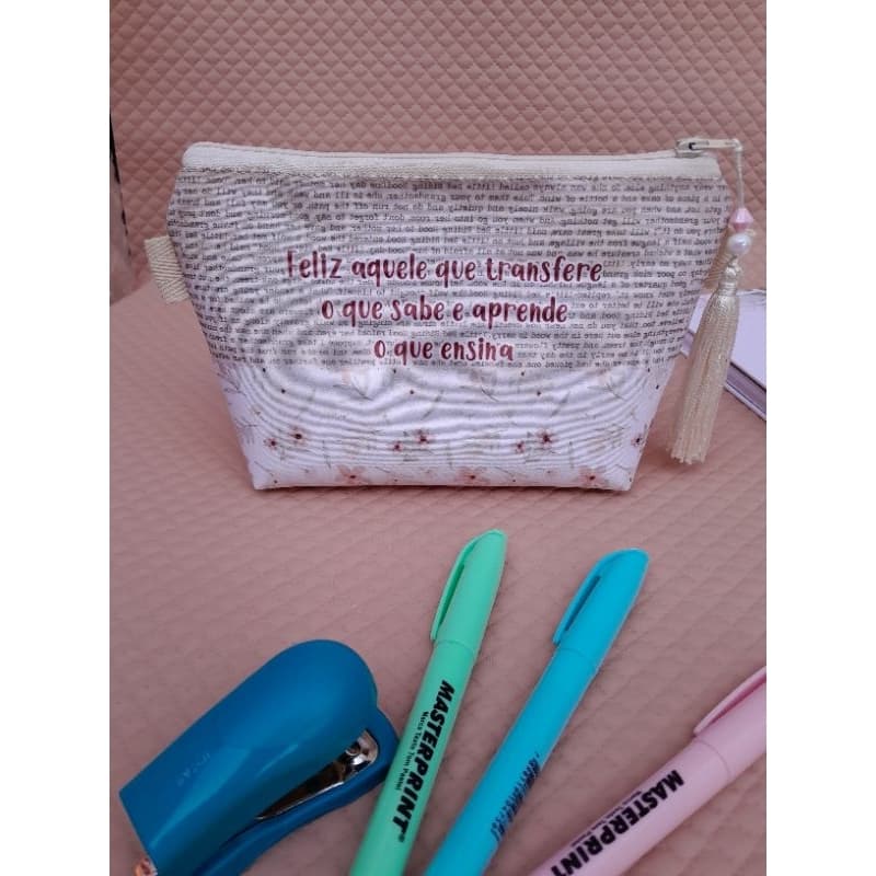 kit com 10 necessaires lembrancinha para o dia dos professores