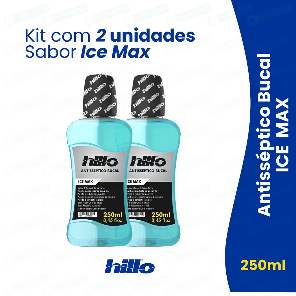 Kit 2 Enxaguante Bucal Ice Max 250 ml Hillo - Antisséptico Bucal