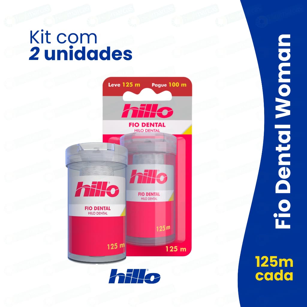 Kit 2 Fio Dental Woman 125 Metros Hillo – Cuidado Bucal Premium para Mulheres