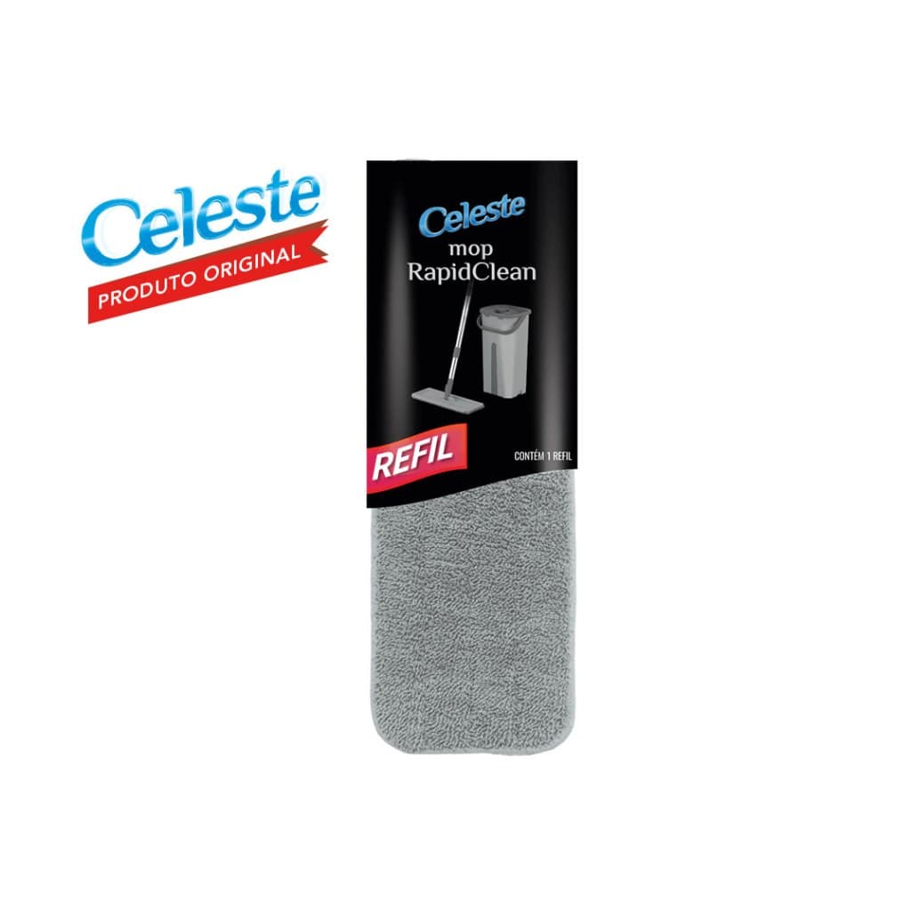 Refil Microfibra Rodo Mop Balde Rapid Clean Celeste