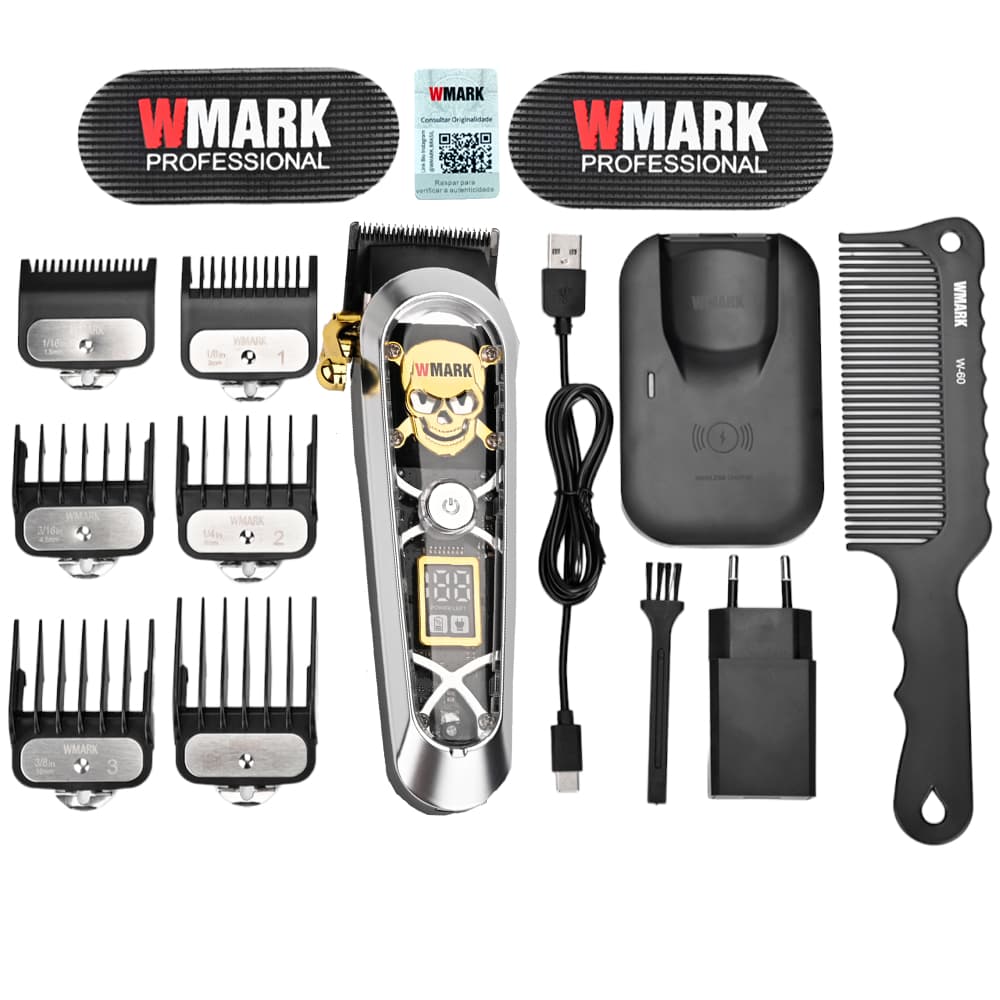 Aparador De Pelo Wmark NG 130 Maquina de Corte Caveira Base de Inducao