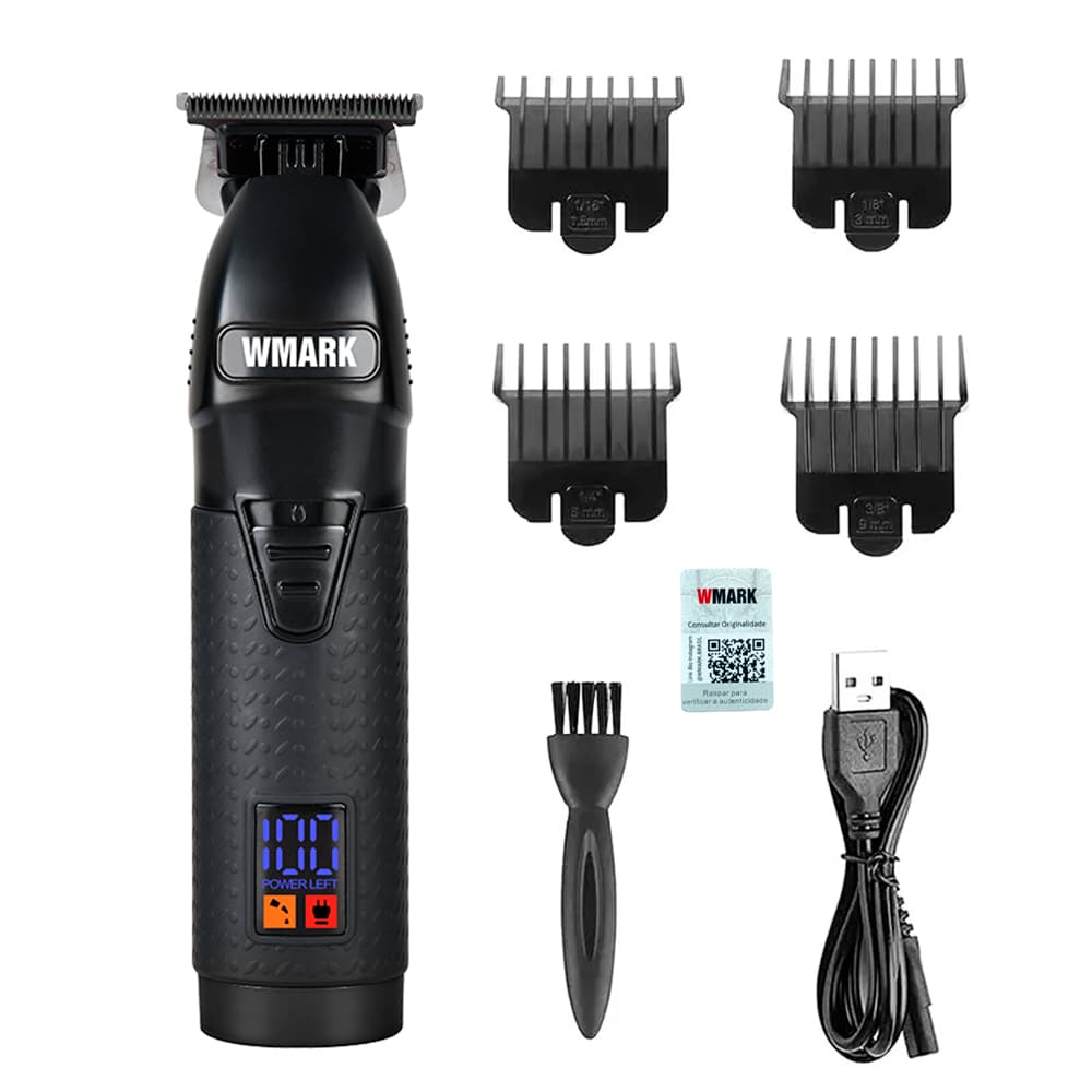 Maquina de Acabamento Wmark NG 318 Preto Sem Fio Profissional