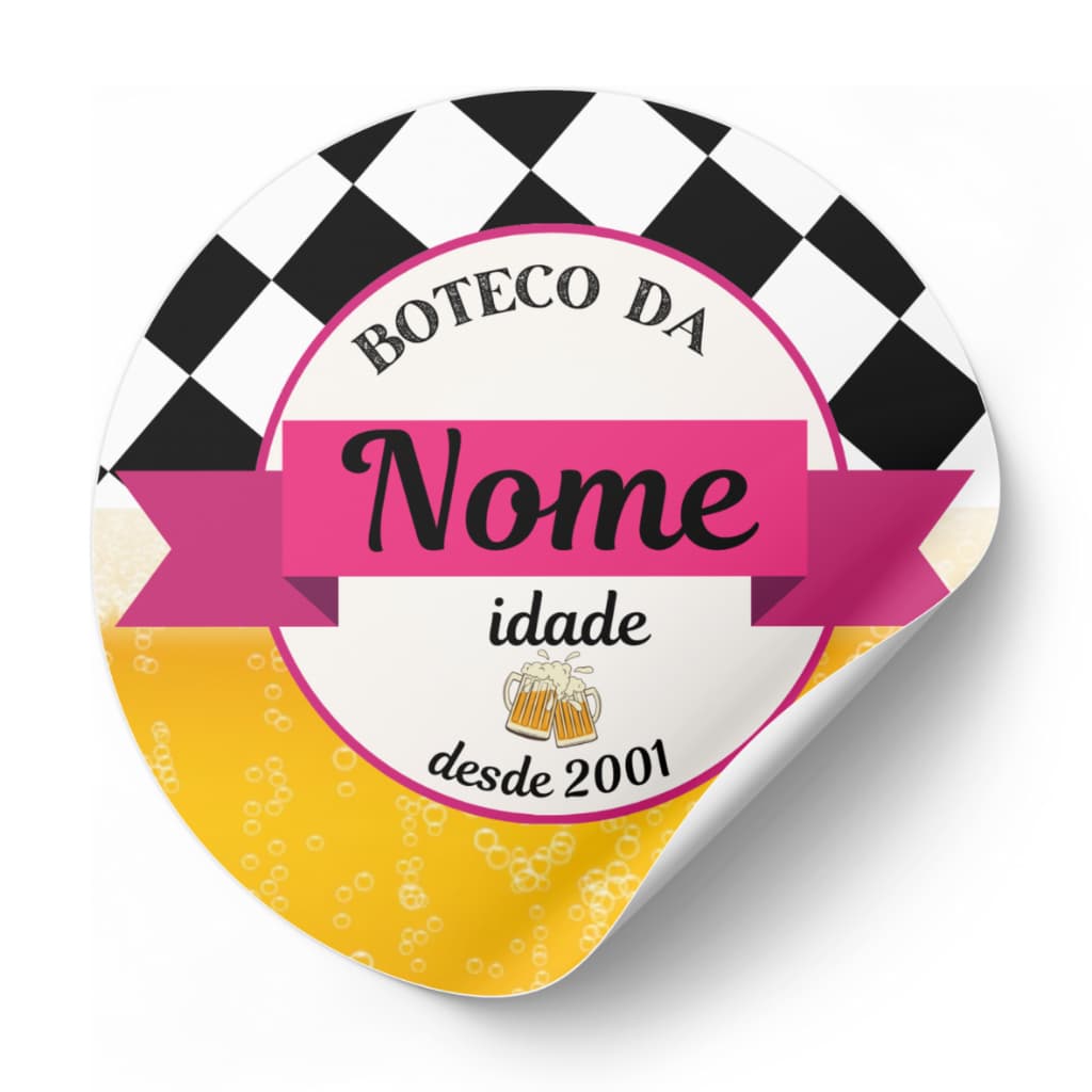 Adesivos Boteco Personalizados 4x4cm Festa Aniversário Lembrancinha