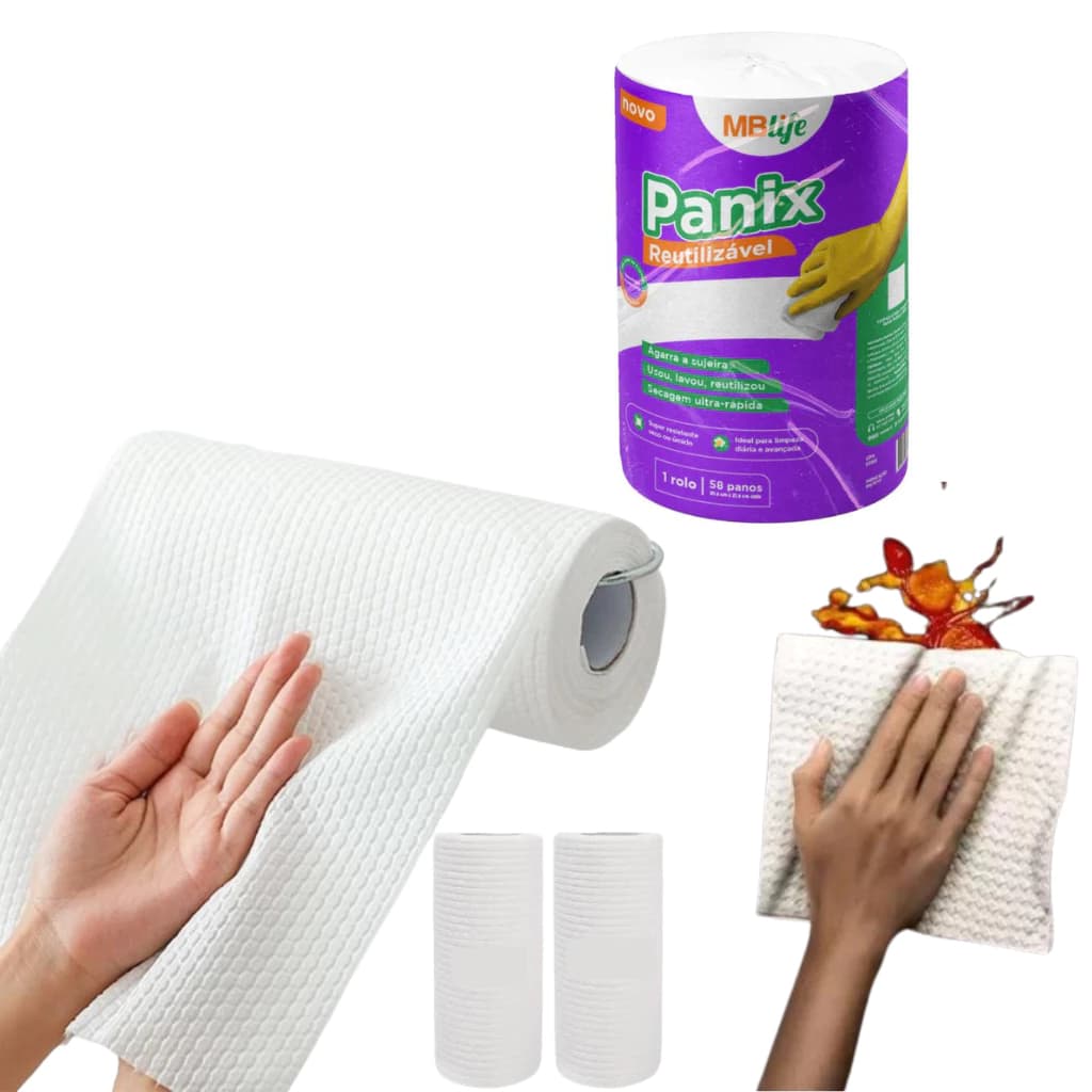 Pano Reutilizável  Panix Multiuso - 58 panos cada - Manicure, Limpeza Casa e Estética
