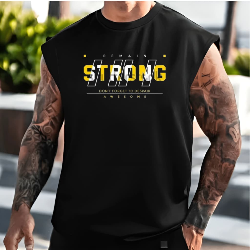 Camisa Regata Manchão Masculino Strong Academia Treino Gym Lançamento Maromba Mada Masculino Algodão