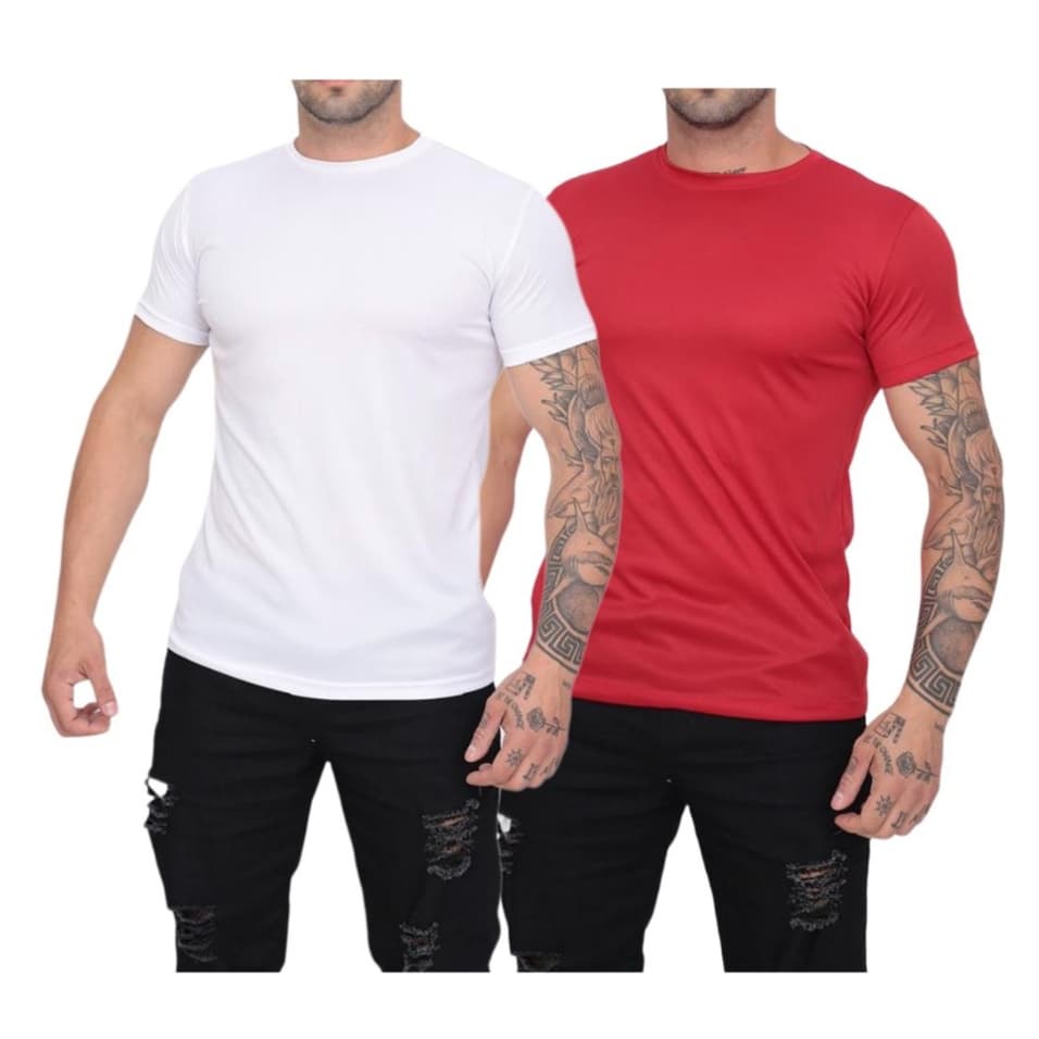 2 Camisetas Dry Fit Masculina Lisa - Casual Treino Academia Esportes Exercícios Corrida