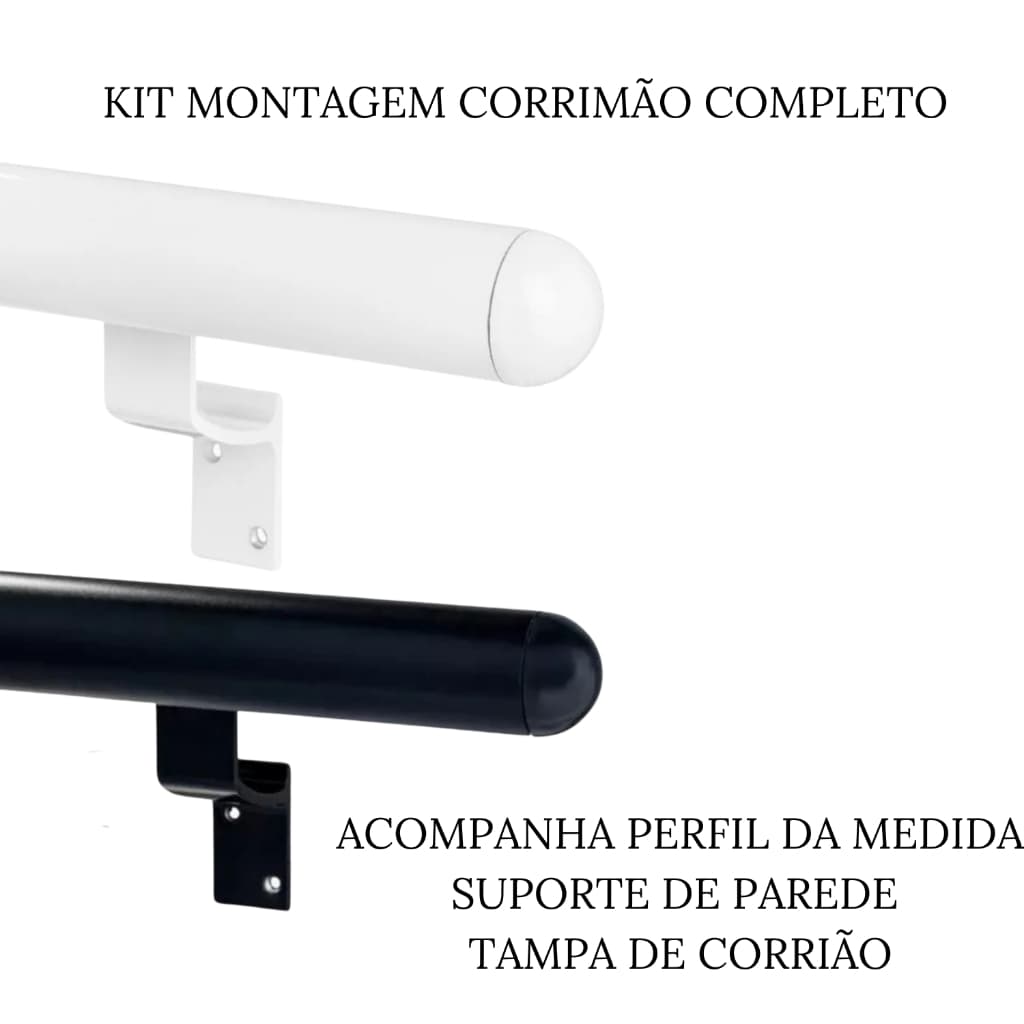 Barra Corrimão de Alumínio London de Apoio Parede ,Escada, Rampa Banheiros Fácil instalação