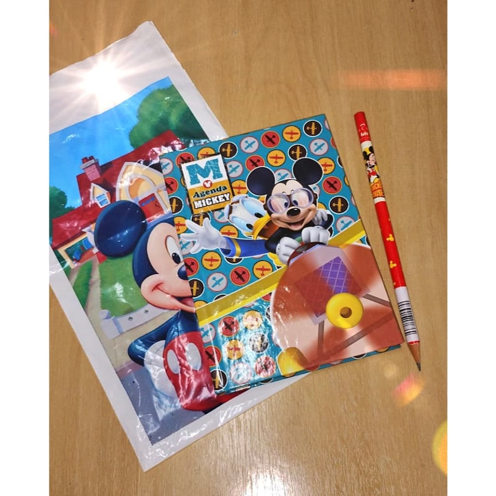 Agenda Permanente Mickey + Lápis Mickey Disney VINTAGE - Papelaria Vintage - Tilibra + Faber Castell