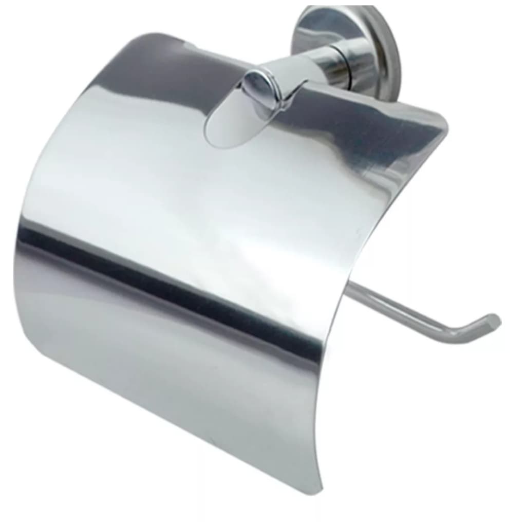 Papeleira Com Tampa Inox Porta Papel Higiênico Para Banheiro