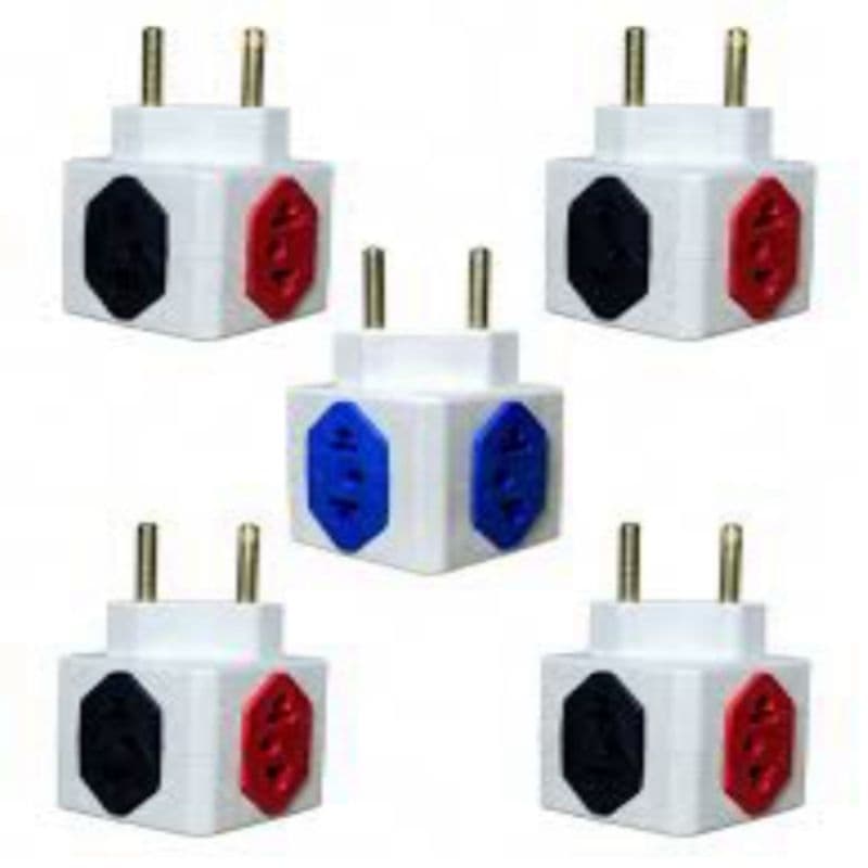 kit 5 Benjamim 10A e 20A adaptador de tomada cubo colorido bivolt com 4 entradas de 3 pinos sendo um para pino grosso