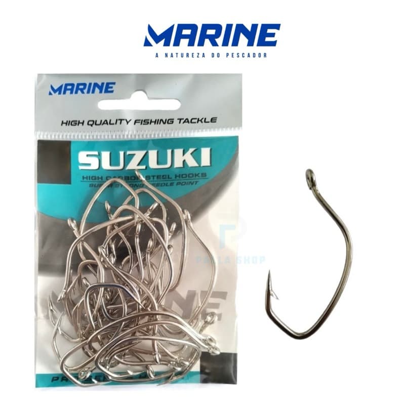 Anzol Suzuki - Nickel - Marine Sports - Cartela - Todos os Tamanhos - Robalo Tucunaré Tambaqui Corvina