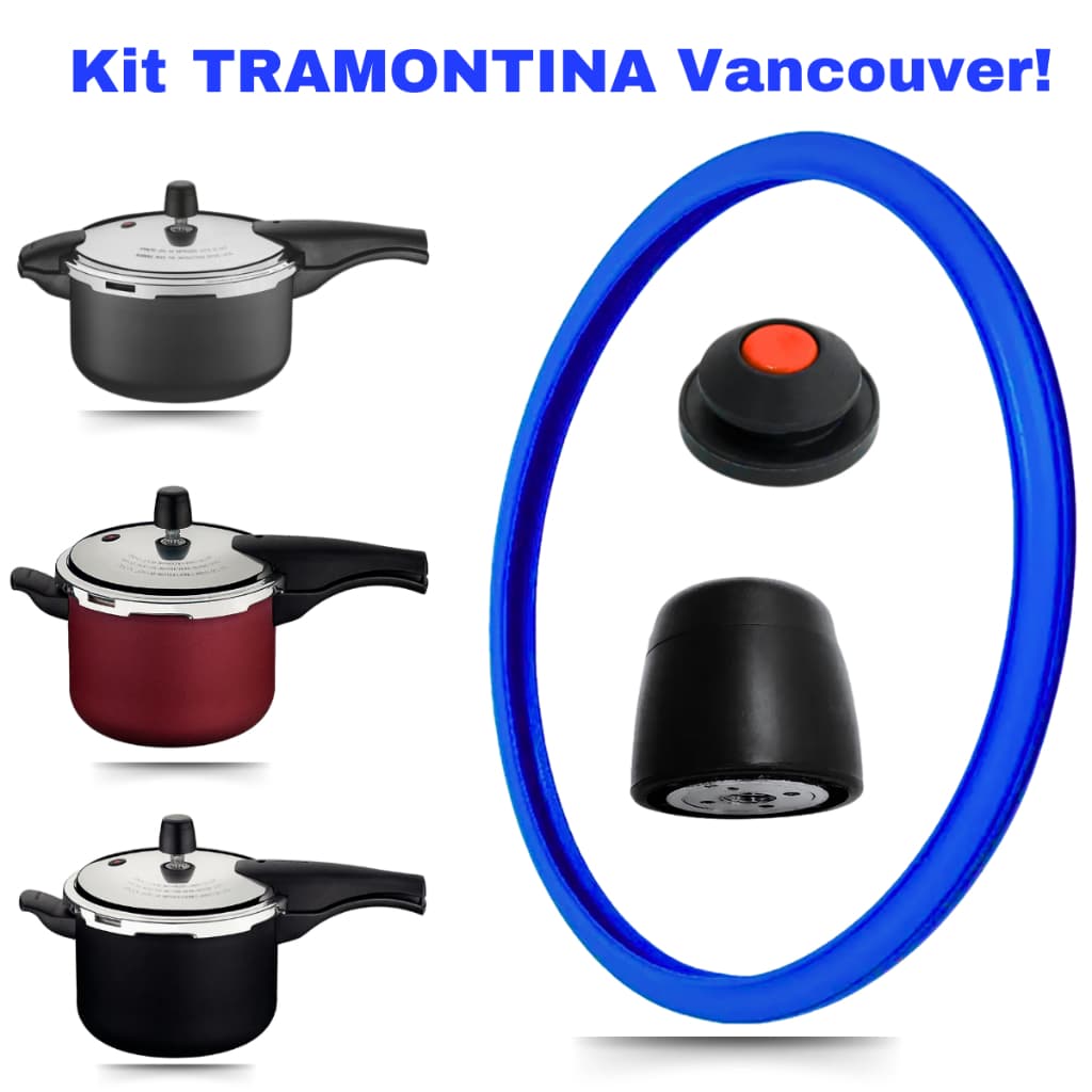 Kit Reposição Panela De Pressão Tramontina Borracha Tramontina Vancouver Peso E Válvula 3 E 4,5 Lts