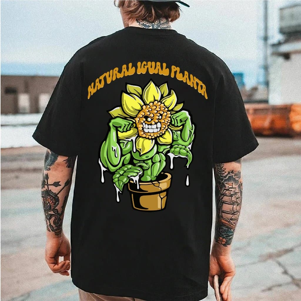 Camiseta Masculina Casual Algodão Premium Streetwaer Natural Planta