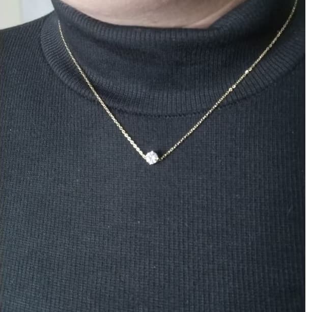 Colar Ponto de Luz Feminino Folheado a Ouro – Alta Qualidade | Chique e Elegante | Não Escurece