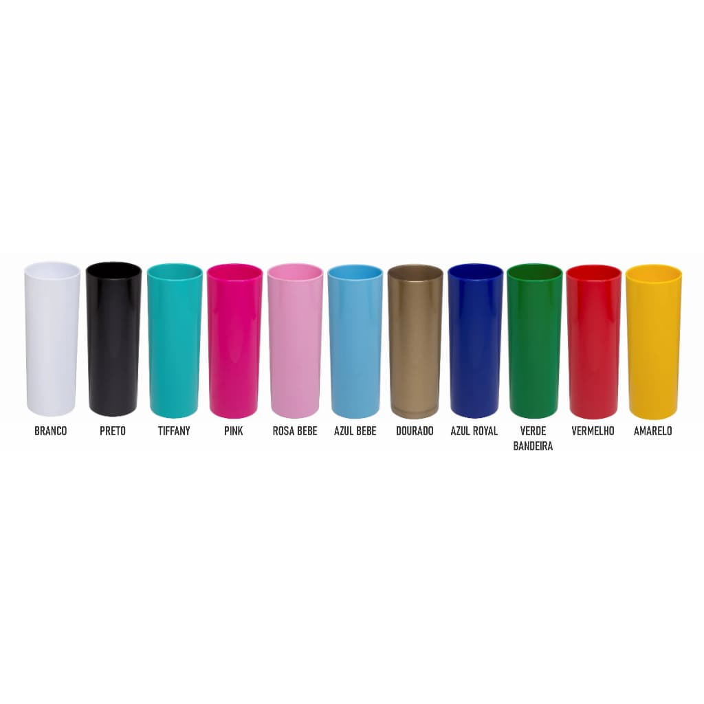 Kit com 10/30 Copos Long drink liso Sólidos Diversas Cores