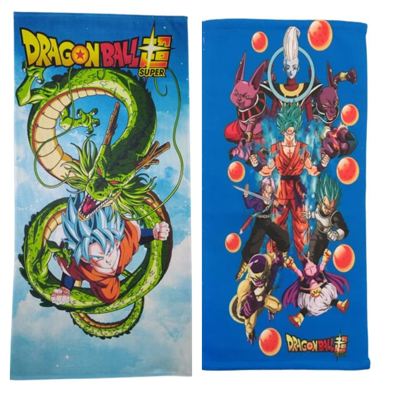 Kit Com 2 Toalhas De Banho Anime Shenlong E Dragon Ball Azul